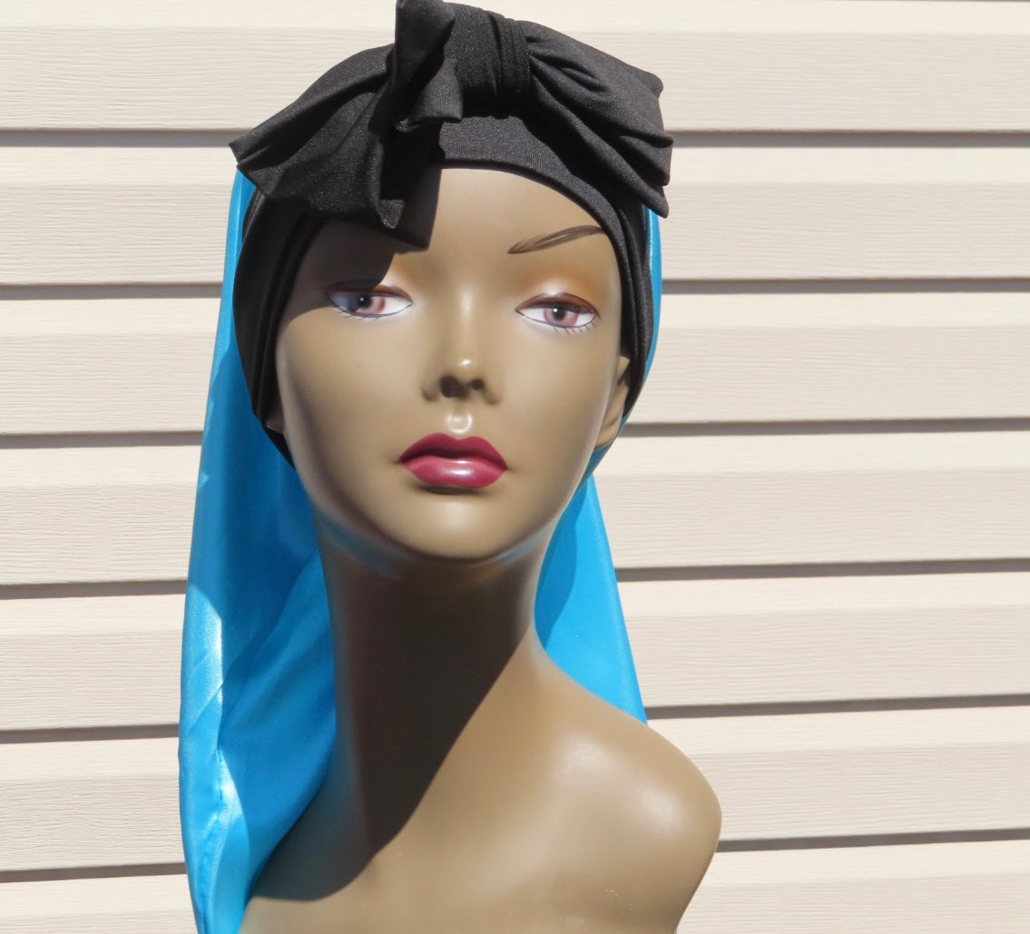 Long Satin Bonnet With Edge Wrap