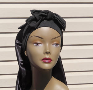 Long Satin Bonnet With Edge Wrap