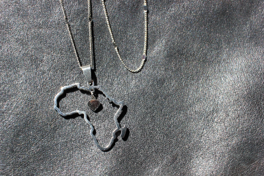 Africa Map Heart Necklace