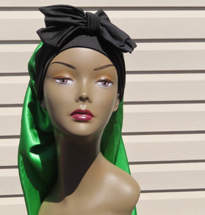 Long Satin Bonnet With Edge Wrap