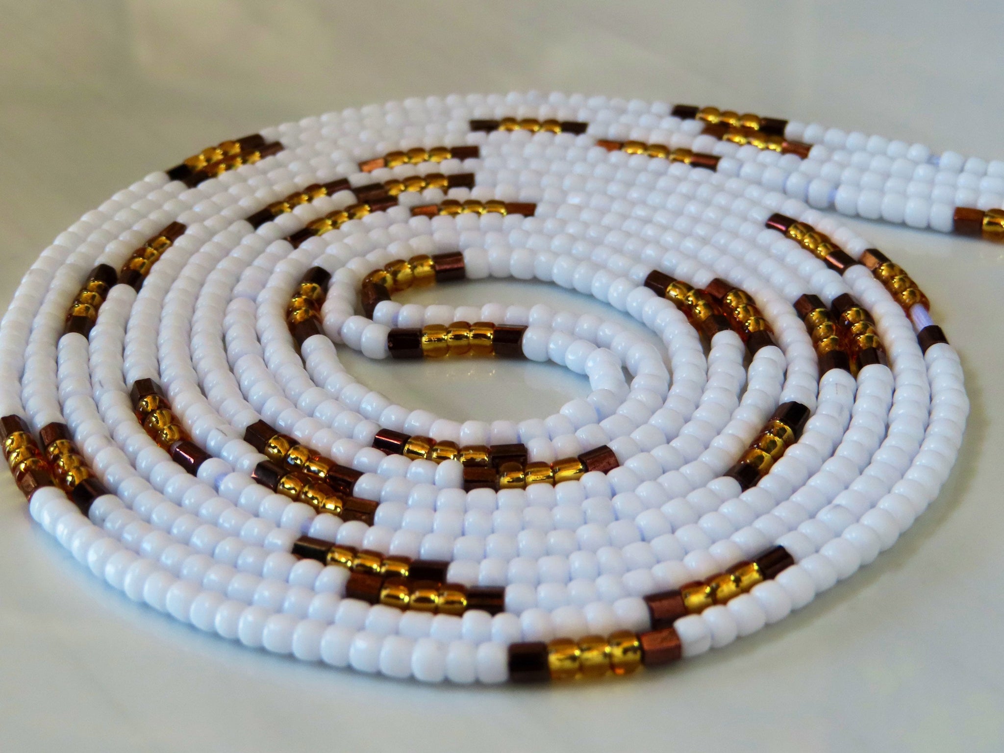 White Gold Bronze Waist Bead