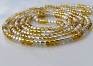 Clear and Gold Waist Bead