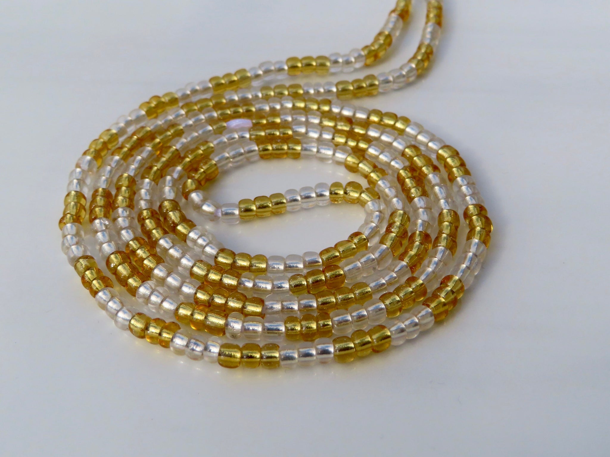 Clear and Gold Waist Bead