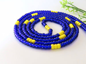 Blue and Yellow Waist Bead