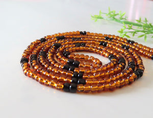 Copper and Black Waist Bead