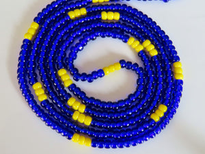 Blue and Yellow Waist Bead