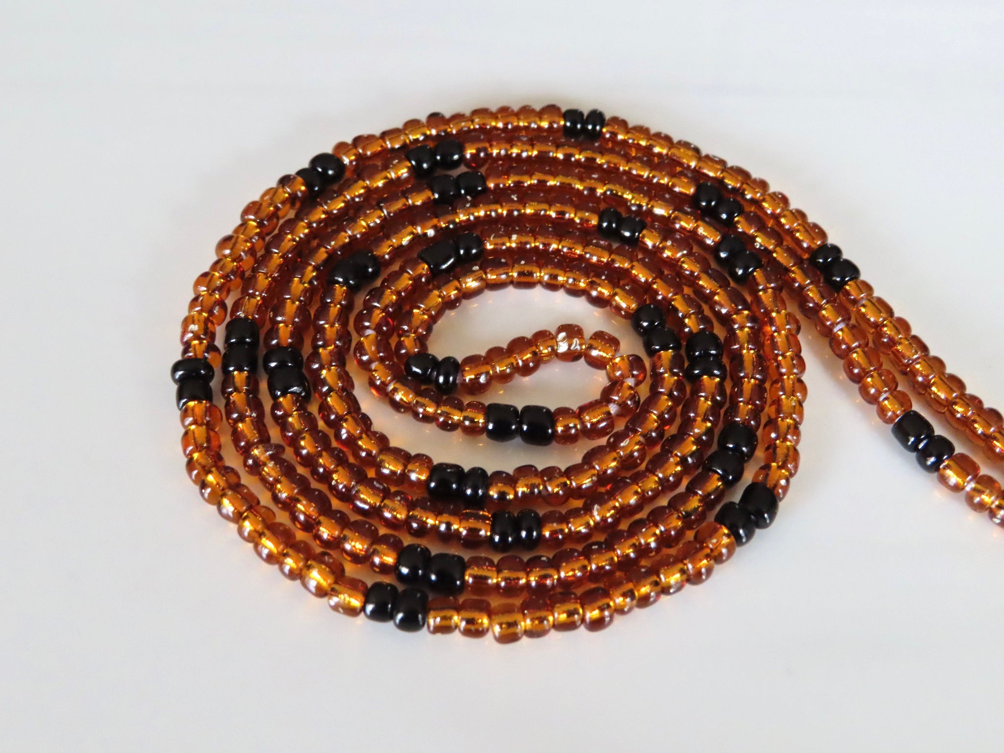 Copper and Black Waist Bead