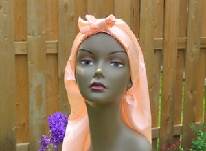 Long Tie On Satin Bonnet