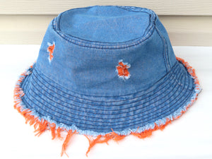 Distressed Jeans Bucket Hat