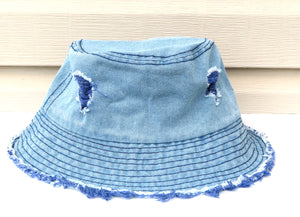 Distressed Jeans Bucket Hat