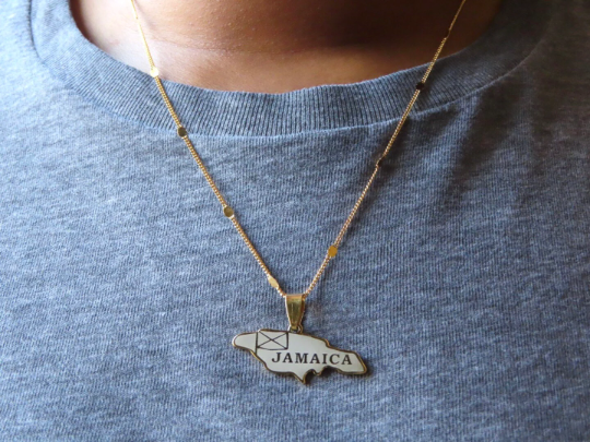 Jamaica Map Necklace